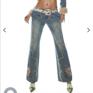 Jaded London Crimson Rose Embroidered Jeans